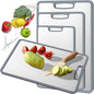 Titanium Cutting Board Double-sided non-slip silicone edging Pure Titanium Cutting Boards for Kitchen - Double-Sided Food-Grade Chopping Board Non-Stick Durable and easy to clean (Large)