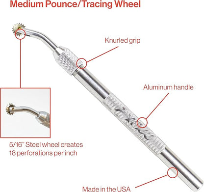 Excel Blades Pounce Wheel - 5/16-Inch Stainless Steel Tracing Wheel, Perforating, Cutting, Sewing Patterns, Quilting & Embossing Tool for Tracing Paper and Leather Craft