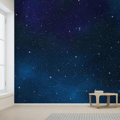 wall26 Wall Sticker/Wall Mural Beautiful Scenery of The Starry Night, Not Peel and Stick, Non-Woven Wallpaper Decorative for Bedroom, Living Room, Office - 108x120 inches