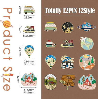 Mixed Enamel Pins for Backpacks, Beadthoven Cute Enamel Brooch Pins Set, Funny Backpack Pins, Aesthetic Lapel Badge Pins Bulk for DIY Clothes Accessories Holiday Gifts