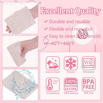 1 Pcs 3D Embossed Flower Fondant Mold, Exquisite Butterfly Lily Chocolate Silicone Molds, for Birthday Cake Decoration, Wedding Dessert Table, Candy, Keychain, Resin Crafts