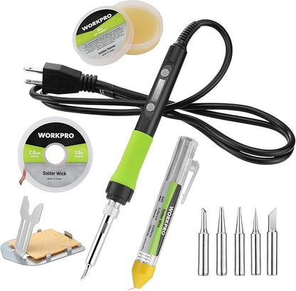 WORKPRO Soldering Iron Kit, 90W Soldering Gun with Digital Display and Iron Tips, 11-in-1 Adjustable Temperature Welding Kit for Electronic Repair, DIY Enthusiasts and Jewelry Makers (110V US Plug)