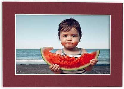 Poster Palooza 8x10 Mat for 6x8 Photo - Precut Maroon Picture Matboard for Frames Measuring 8 x 10 Inches - Bevel Cut Matte to Display Art Measuring 6 x 8 Inches - Acid Free ONE MAT