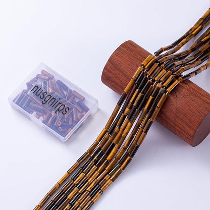 Natural Yellow Tiger Eye Cylinder Tube Beads 4x13mm 38cm/str Loose Semi Gemstone Stone Beads for Making Bracelets Necklace Earrings