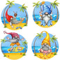 ZuoAnLF 4 Packs Stamped Cross Stitch Kits for Adults,Stamped Cross-Stitch Needlepoint Counted Kits Beginners,Embroidery Kit Arts and Crafts for Home Decor 11CT,9.8 * 9.8inch (Gnome)