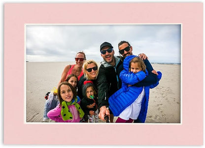 Poster Palooza Pack of TEN 8x10 Mats Bevel Cut for 6x8 Photos - Acid Free Pink Precut Matboards For Pictures, Photos, Framing - 4-ply Thickness