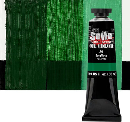 Soho Urban Artist Oil Paint - Terre Verte, 50 ml Tube - Best Valued Oil Colors for Painting, Excellent Pigment Load