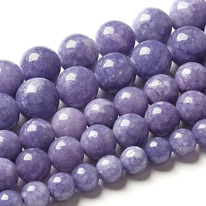 6MM Lavender Purple Chalcedony Natural Stone Round Loose Beads for Jewelry Making and Crafting 120pcs 2 Strands 32"