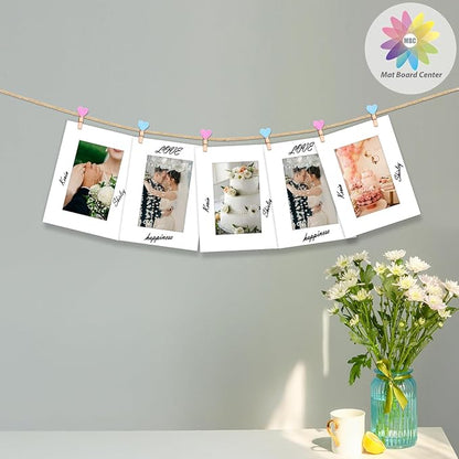 MBC Mat Board Center, 5 Pack 6x8 for 4x6 White Picture Mats Frame Mattes, Bevel Cut, Acid Free, 4-ply Thickness