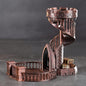 AUSPDICE DND Dice Rolling Tower Castle for D&D Dungeons and Dragons Role Playing Games Retro Themed (Red Copper Color)