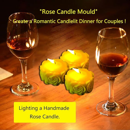 2PCS Rose Silicone Molds, Candle & Soap Molds for DIY Handmade Peony Flower