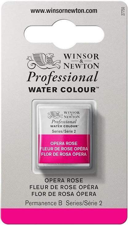 Winsor & Newton Professional Water Colour Paint, Half Pan, Opera Rose
