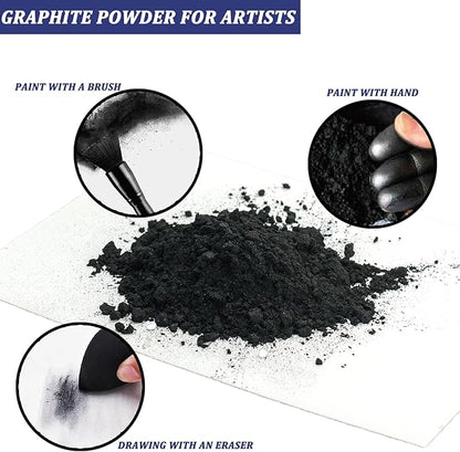 1.1 LBS Microfine Pure Graphite Powder, 3000 Grit Powdered Graphite, Dry Powdered Graphite Lubricant, Charcoal Powder for Drawing, Sketching, Pencils, Locks, Bearings