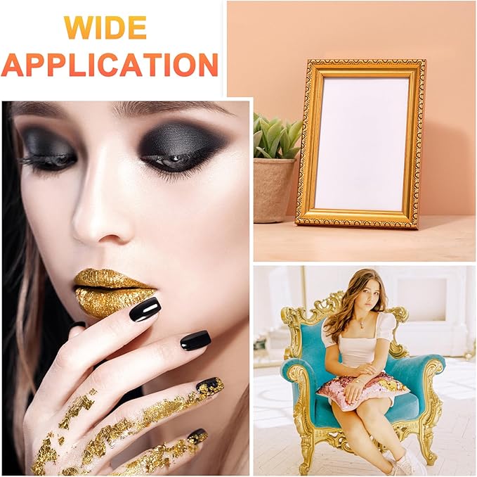 uxcell 100pcs Leaf Sheets, 3.5" x 3.5" Foil Sheets Paper Sheets for DIY Crafts Painting Nails Resin Furniture Decoration(Light Champagne Silver)