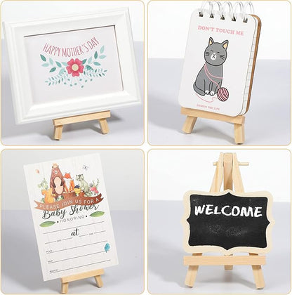 40 Pack 5 Inch Mini Wood Easel Stand Mini Wood Display Easel Wooden Tripod Holder Stand for Painting Portable Canvas Photo Picture Sign Displaying Small Business Cards Artist Phone Wedding