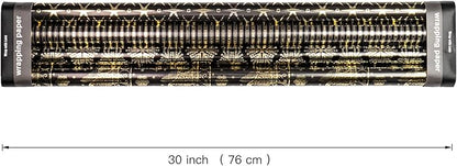 WRAPAHOLIC 30 Inch Christmas Wrapping Paper Roll - Jumbo Roll Black Gold Christmas Sleigh Holiday Design with Metallic Foil Shine - 4 Rolls - 30 Inch x 120 Inch Per Roll