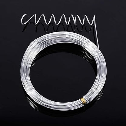 TecUnite Aluminum Craft Wire for Sculpting Armature Bendable Craft Wire for DIY Jewelry Making (1 Roll,Silver,10 M x 1.5 mm)