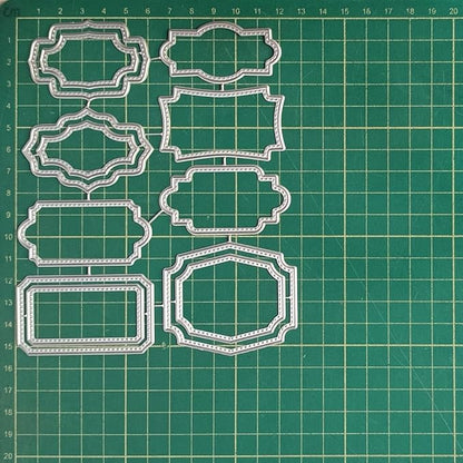 Mvchifay Cutting Dies for Card Making Metal Die-Cuts Scrapbooking Tool Hollow Frame DIY Craft Punch Template Embossing for Paper Album Decor (Various Labels-12.8x15.5cm)