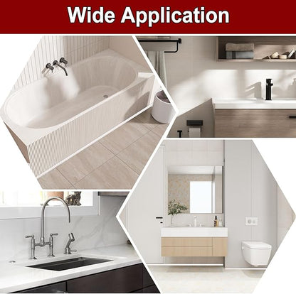 uxcell 197 Inch Flexible Quarter Round Molding Silicone Peel and Stick Trim Self Adhesive Shower Water Barrier for Corner Decor Bathroom Kitchen, Gray