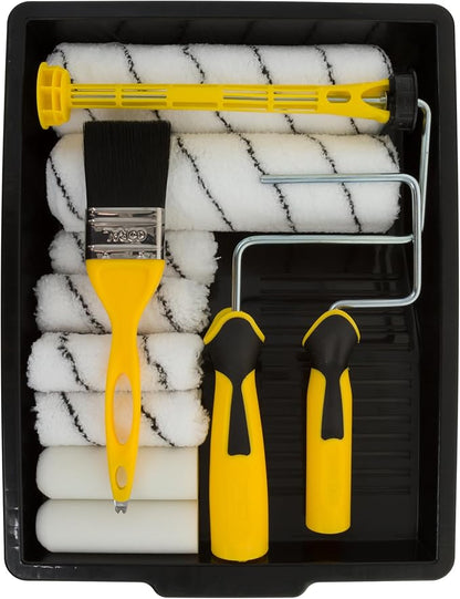 CORAL Easy Coater Decorating Paint Roller Tray & Frame Set, 12 Piece Pack, Roller Brush, 10501