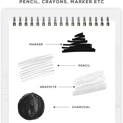BEECHMORE BOOKS Mixed Media Spiral Sketchbook A4 9×12 – 300 GSM Heavyweight Paper, 50 Perforated Sheets, Bleedproof Art Pad for Watercolor, Acrylic, Oil, Gouache, Markers