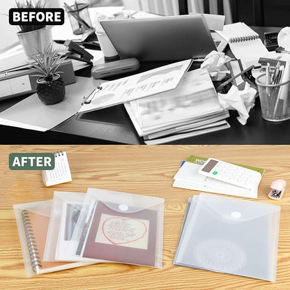 12 Pack Large Clear Die & Stamp Storage Bag Transparent Plastic Folders for Cutting Dies Stencil Embossing Crafts for DIY Scrapbooking Paper Card Craft Organizer Holder