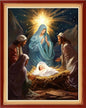 Magxvouy Cross Stitch Kits Stamped Full Range of Embroidery Kits,Cross Stitch Patterns Needlework Kits for Beginners 11CT Printed Kits&Nativity 16x20 inch