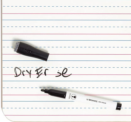 U Brands Dry Erase Lap Board, Double Sided, 9" x 12" Inches, Dry Erase Marker Included, Small White Board, 1 Count