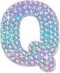 StickerBeans® Rhinestone Alphabet Letter Sticker Q - Unique Sparkly Design 2” x 2” Cut-to-Shape Adhesive - Personalization, Collecting, Gifting, Scrapbooking, Decorating Laptops, Phone Cases, All Ages