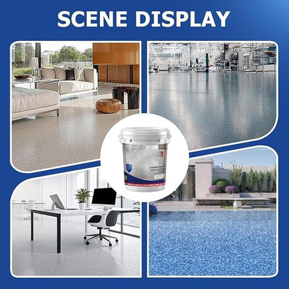 Epoxy Floor Paint, Epoxy Colored Sand Floor Paint, High-Gloss Marble Effect Self-Leveling Coating, Waterproof, Non-Slip, Ultra-Durable for Garage, Basement, Wood Floors (White Heather Gray,8.8Ib)