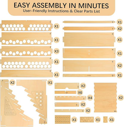 Paint Organizer with Brush Holder – 105-Bottle Holder with 6 Miniature Stands – Brush and Paint Storage for Miniature Painting