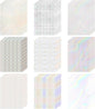 STARVAST 90 Sheets Holographic Sticker Paper, Transparent Holographic Vinyl Laminate Sheets, Self Adhesive A4 Size Printable Holographic Paper with Gem Rainbow Spot Star Patterns