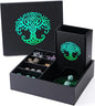 Dice Tray and Dice Tower for DND and RPG - All-in-One Game Roamer Tray & Large Tower for Random Rolls - Stores Your Sets, Mini's and More Compatible with D&D (Green Tree)