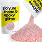 Hemway Polyurethane & Epoxy Resin Glitter 100g / 3.5oz Metallic Crystal Flake Additive for Flooring Jewelry Tumblers Glass Pigment - Chunky (1/40" 0.025" 0.6mm) - Light Rose Gold
