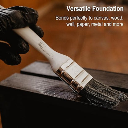 PHOENIX Black Gesso Primer - 16.9 Fl oz. / 500ml Gesso for Canvas Surface Prep Medium for Oil Acrylic Paints