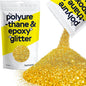 Hemway Polyurethane & Epoxy Resin Glitter 100g / 3.5oz Metallic Crystal Flake Additive for Flooring Jewelry Tumblers Glass Pigment - Chunky (1/40" 0.025" 0.6mm) - Gold