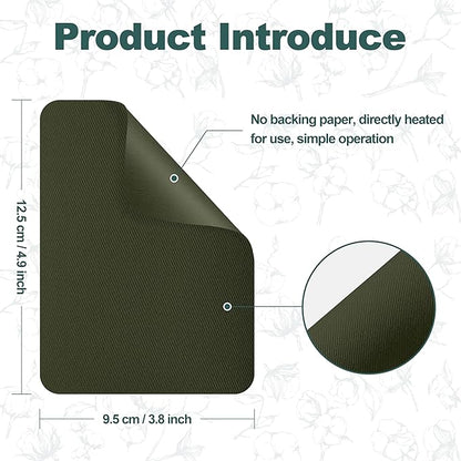 Iron on Patches for Clothes, 8 Pieces Patches for Cloth, 100% Cotton Fabric Patches for Clothing, Bag, Hat Repair, Clothing Repair Decorating Kit 3.7" by 4.9" (9.5 cm x 12.5 cm, Green)