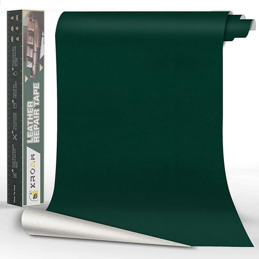 Leather Repair Tape, 23.6x79 inch Leather Patches for Furniture, Self Adhesive Leather Repair Patch for Sofas, Couches, Leather Covers, Seats, Chairs, Vinyl Repair Tape Green-Fine Grain