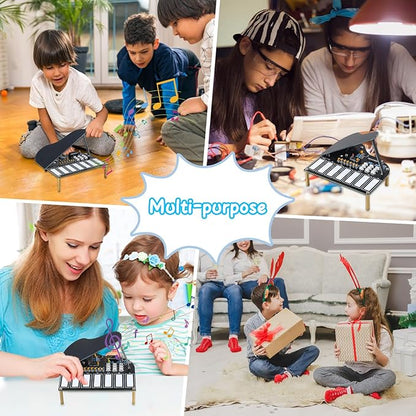 MIOYOOW DIY Electronic Piano Soldering Practice Kit, 7 Keys Mini Musical Instrument Solder Project with Piano, Violin and Guitar Tones, STEM Electronics Learning Kit for Home and School Education