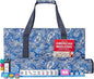 American Mahjong Game Set, 166 Quality White Tiles, 4 All-in-One Color Rack/Pushers, Mahjong Tile Set with Blue Printed Carrying Bag