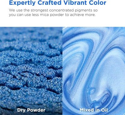 Rolio Premium Mica Powder - Voronet Blue (50G / 1.76oz) - 1 Jar of Blue Pigment Powder for Epoxy Resin, Dye, Soap Making, Nail Polish, Paint, Candle Making, Bath Bombs, Slime