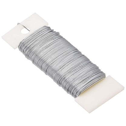 Hapeper 22 Gauge Floral Flexible Wire for Christmas Wreath Tree, Flower Arrangements, 3 Pack 114 Yards (Silver)