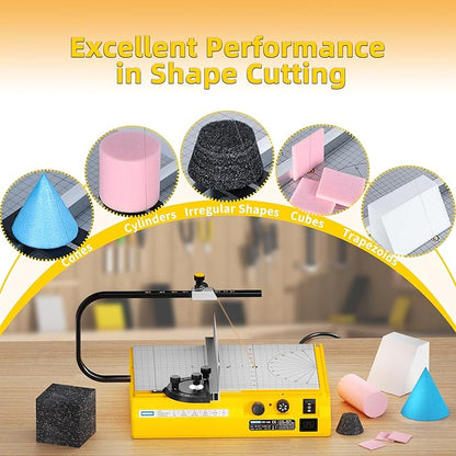 Hot Wire Foam Cutter, Foam Cutting Worktable with Elevated Extension Rail, Hot Wire Cutting Tool for EVA, Sponge, KT board, Insulation panels, Polystyrene Foam Various Thermoplastic Materials