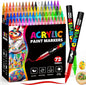 72 Colors Acrylic Paint Markers, Soft Brush Tip Pens and Markers, Water-Based Acrylic Paint Pens for Wood, Stone, Canvas, Glass, Fabric, Egg, Rock Painting and DIY Crafts Art Supplies