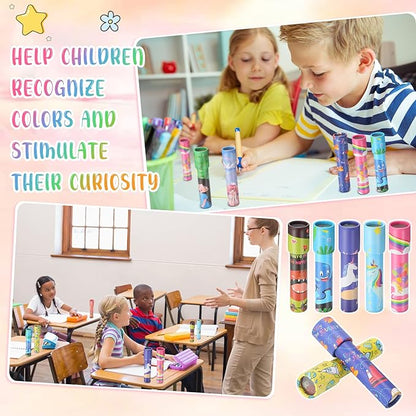 15 Pcs Classic Kaleidoscopes Kids Birthday Party Favor Old Fashioned Vintage Educational Toys Stocking Stuffers Goodie Bag Fillers for Classroom School Return Gifts Carnival Prizes (Cute Style)