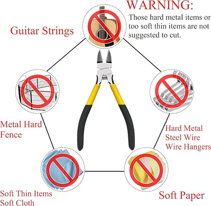 BOOSDEN 5 inch Flush Cutter, Dikes Wire Cutter for Crafting Electrical Jewelry Making, Ultra Sharp Wire Clippers
