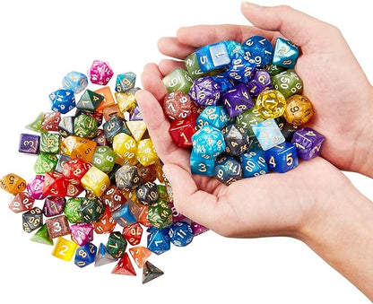 DND Dice Set (140 Pieces), Huuancy Polyhedral Dice for Dungeons and Dragons DND RPG MTG Table Games with 1 Large Flannel Bag, 20 Colors