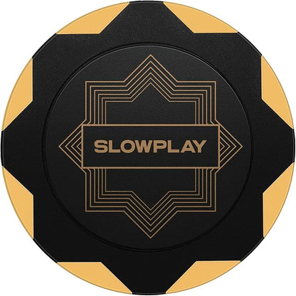SLOWPLAY Nash Clay Poker Chips, 14 Grams Heavyweight Clay Composite, 40mm Large Chips in Bulk, Pack of 50 in Gold Without Denomination