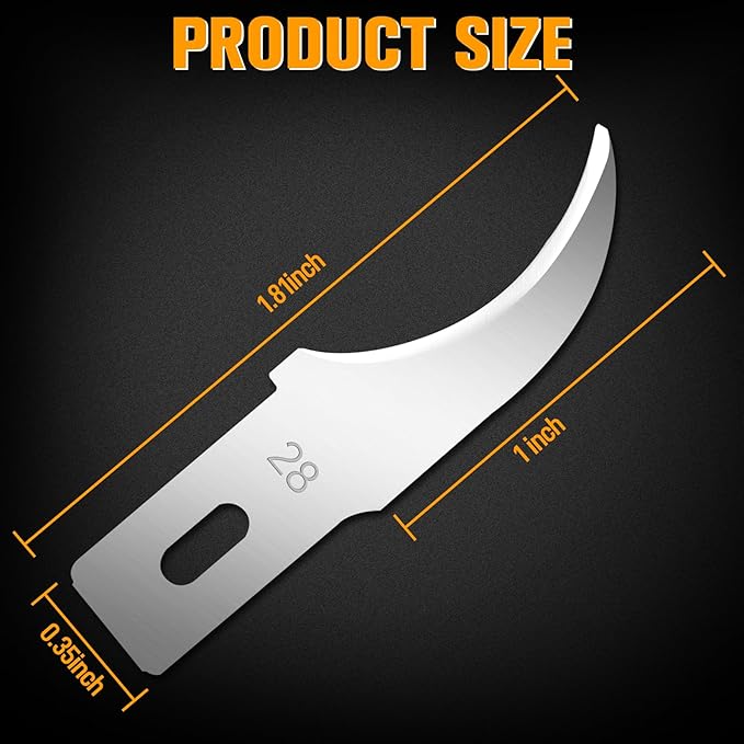 100 Pack Exacto Knife Blades #28, Hobby Knife Blades, Craft Knife Blade Replacement Blade with Storage Box for Craft Scrapbooking Supplies Caving Stencil