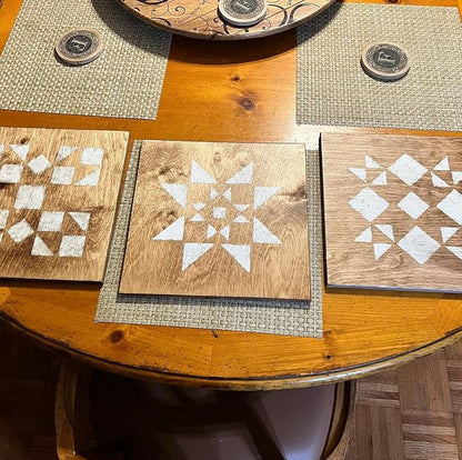 Stencils for Painting on Wood Reusable 3inch Barn Quilt Stencil for Crafts Drawing Templates for Wood Sign Fabrics Paper Card Decor